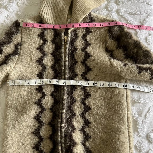 VINTAGE Polarknit Iceland Arctic Sheep Wool Zip Front Sailor Collar Jacket Rare - Picture 7 of 10